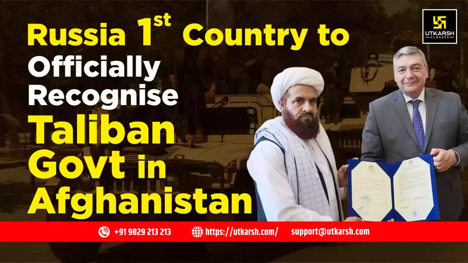 Russia 1st Country to Officially Recognise Taliban Govt in Afghanistan