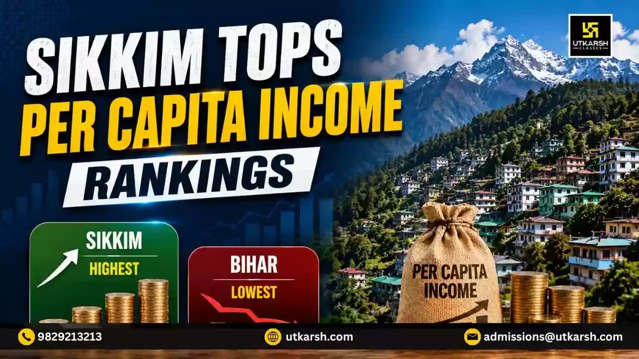 सिक्किम भारत में प्रति व्यक्ति आय की रैंकिंग में सबसे ऊपर है, जबकि बिहार सबसे गरीब राज्य