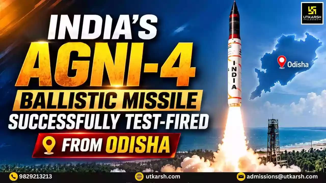 Agni-4 Medium-Range Ballistic Missile Successfully Test-Fired from Odisha