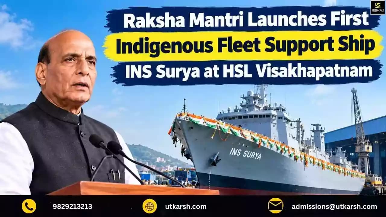 Raksha Mantri Launches First Indigenous Fleet Support Ship INS Surya at HSL Visakhapatnam