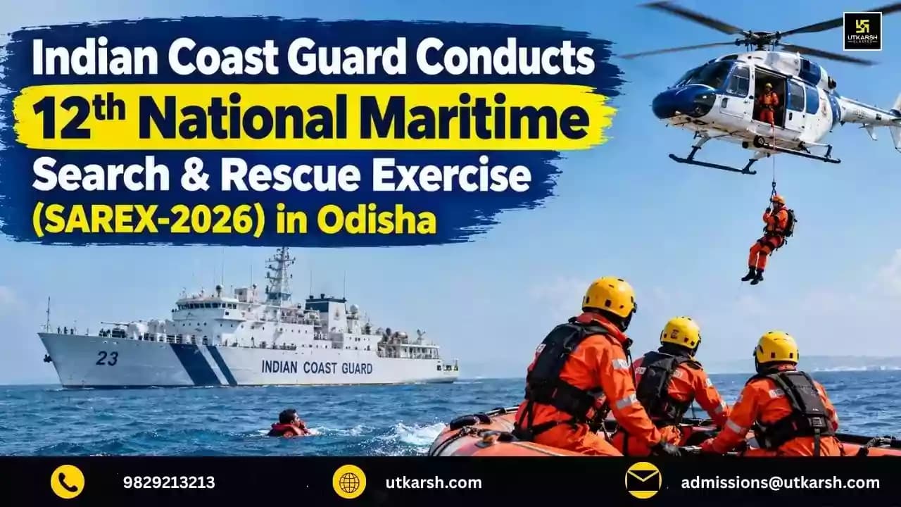 Indian Coast Guard Conducts 12th National Maritime Search & Rescue Exercise (SAREX-2026) in Odisha